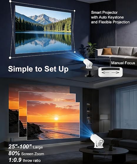 HY300PRO+ Mini Projector with WiFi and Bluetooth